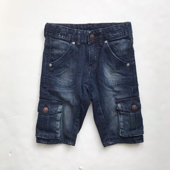 H&M dark wash cargo shorts  EUC 3-4T - Picture 1 of 5
